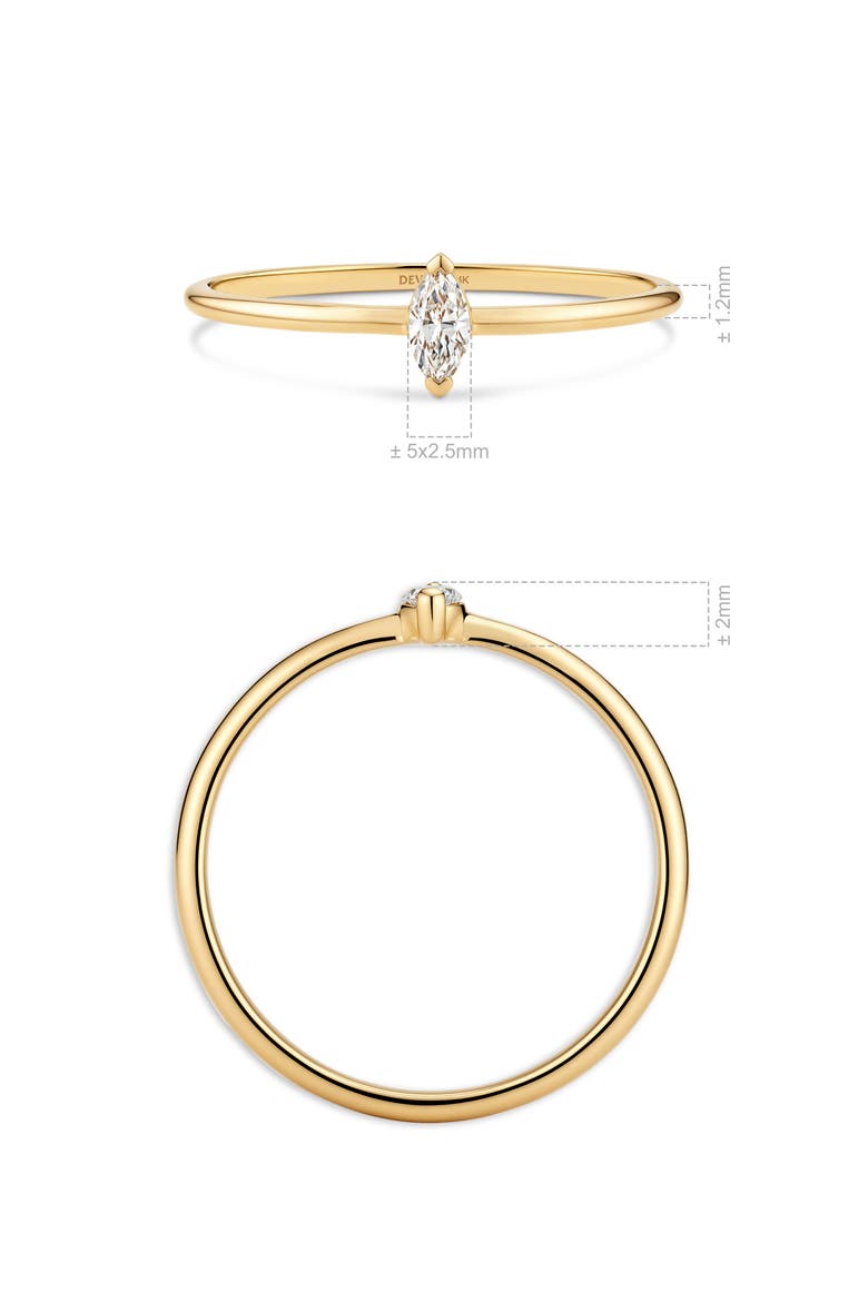 Marquise Lab Grown Diamond Solitaire Ring in 14K Gold, Alternate, color, Yellow Gold