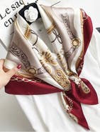 SILKSILKY Pure Mulberry Silk Printed Square Shawl Scarf