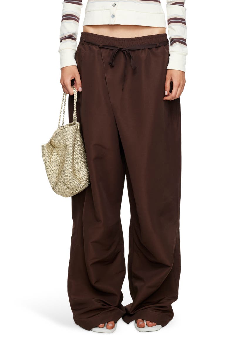 Signora Tie Waist Wide Leg Pants, Main, color, CHOCOLATE
