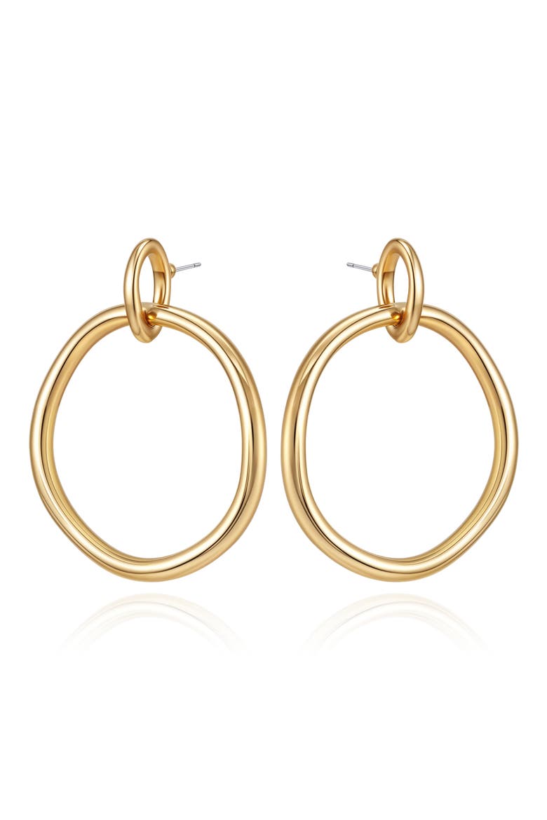 Hoop Drop Earrings, Main, color, GOLD