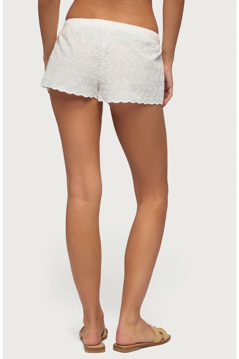 Talula Cotton Eyelet Tie Waist Shorts, Alternate, color, WHITE