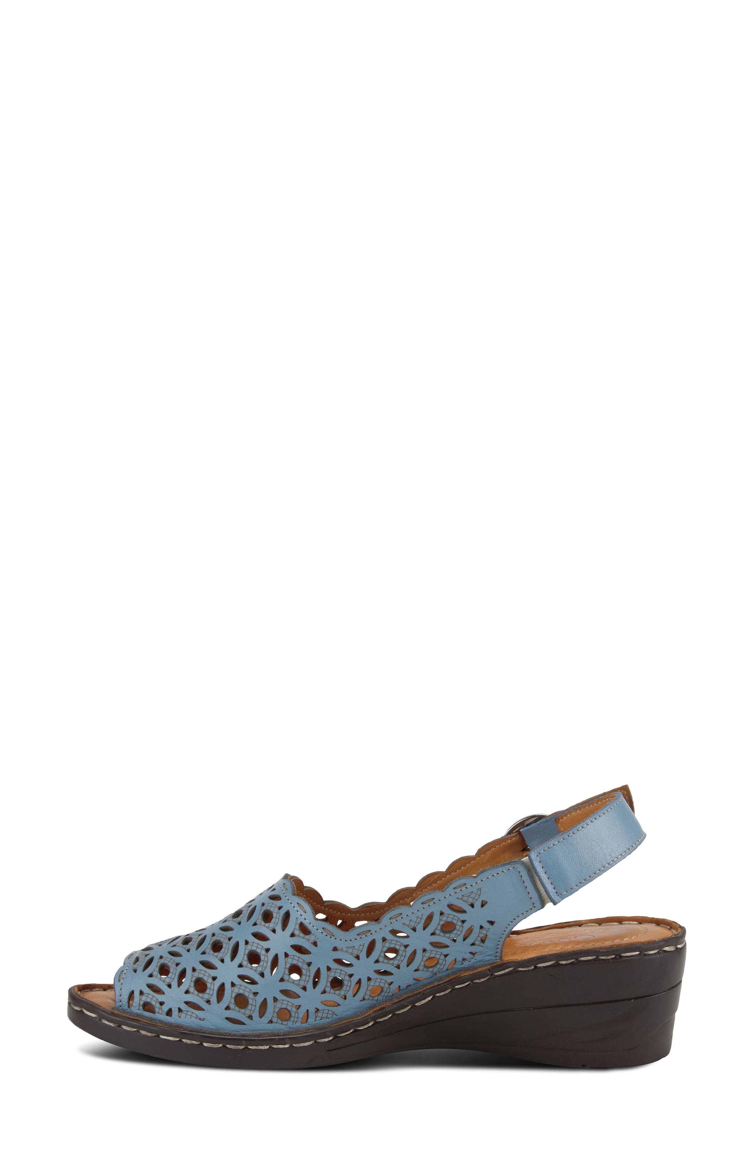 Spring Step Belizana Wedge Sandal, Alternate, color, Blue Leather