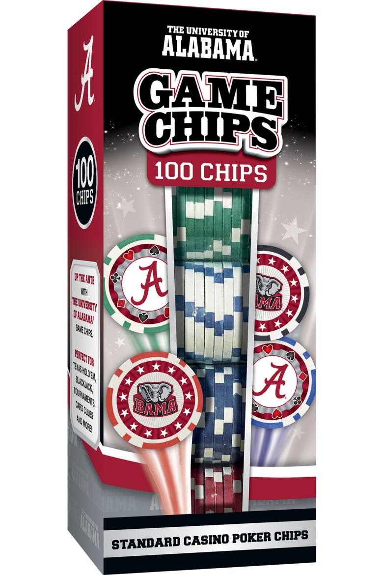 Alabama Crimson Tide 100pc Poker Chips, Main, color, Multicolor