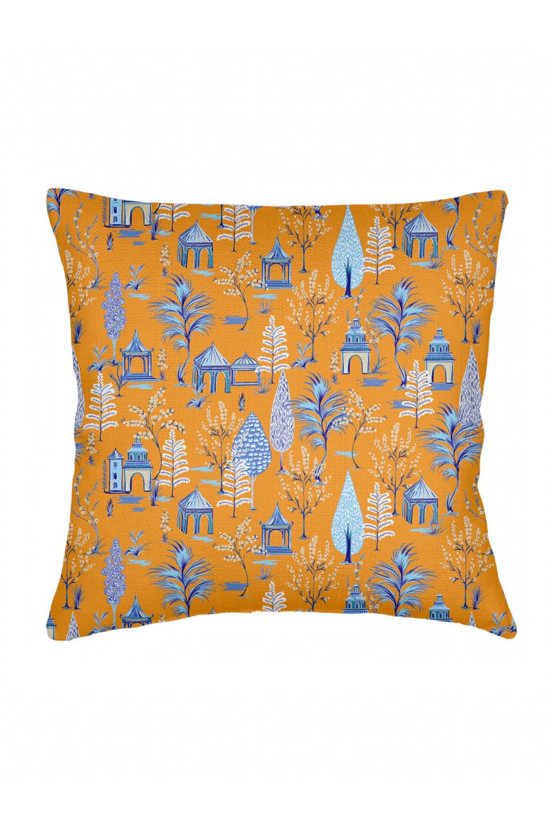 Pagoda Charm Linen Pillow Cover Only, Alternate, color, True Orange