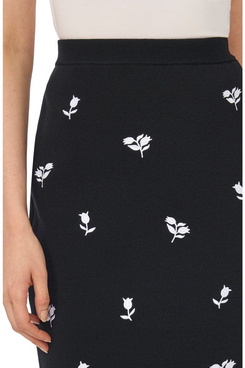 Embroidered Midi Skirt, Alternate, color, RICH BLACK
