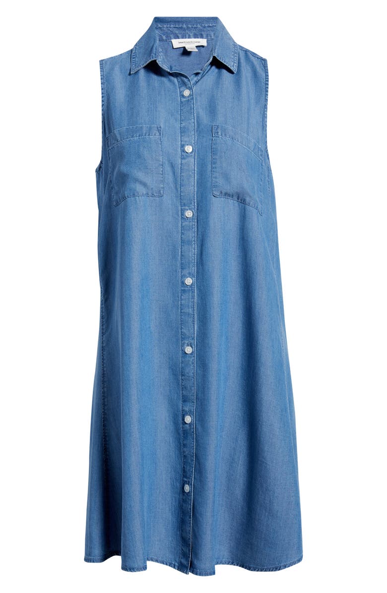 beachlunchlounge Danya Sleeveless Shirtdress, Alternate, color, Medium Wash