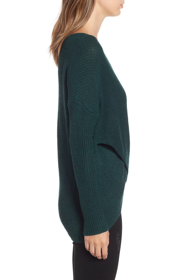 Wrap Front Sweater, Alternate, color, DARK GREEN