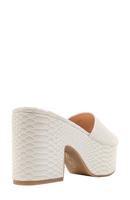 Shushop Giza Snake Embossed Platform Slide Sandal In Bone Snake