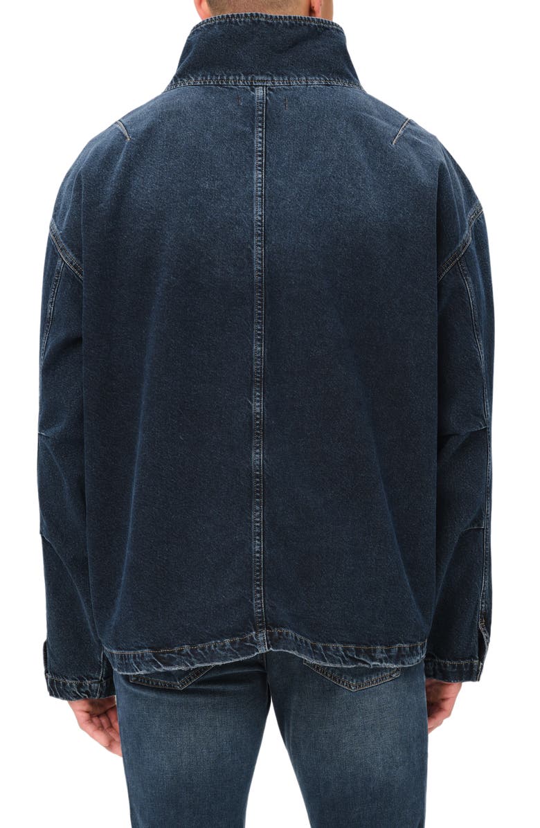 WARP+WEFT Oversize Denim Half Zip Popover Jacket, Alternate, color, 