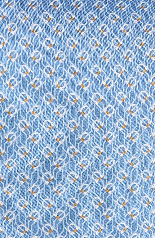 Ferragamo Tetris Gancini Silk Tie In Blue