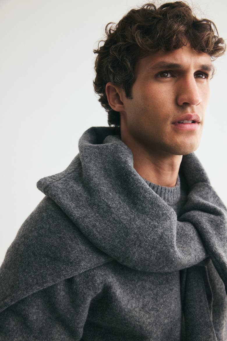 Regular-fit Brushed Sweater, Alternate, color, Dark gray melange