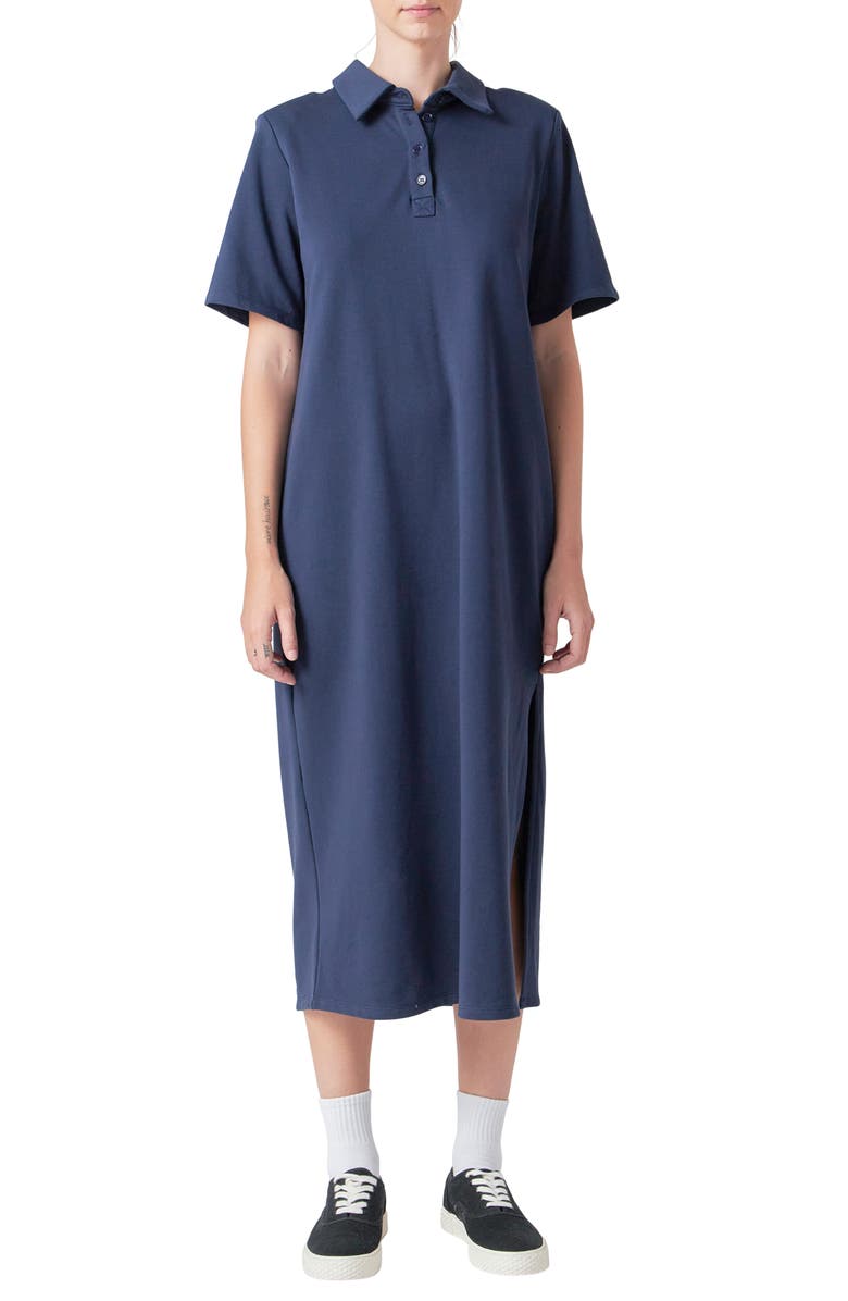 Grey Lab Polo Midi Dress, Main, color, Navy