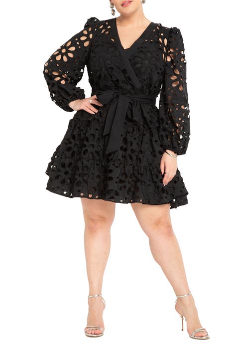 Tiered Eyelet Mini Dress