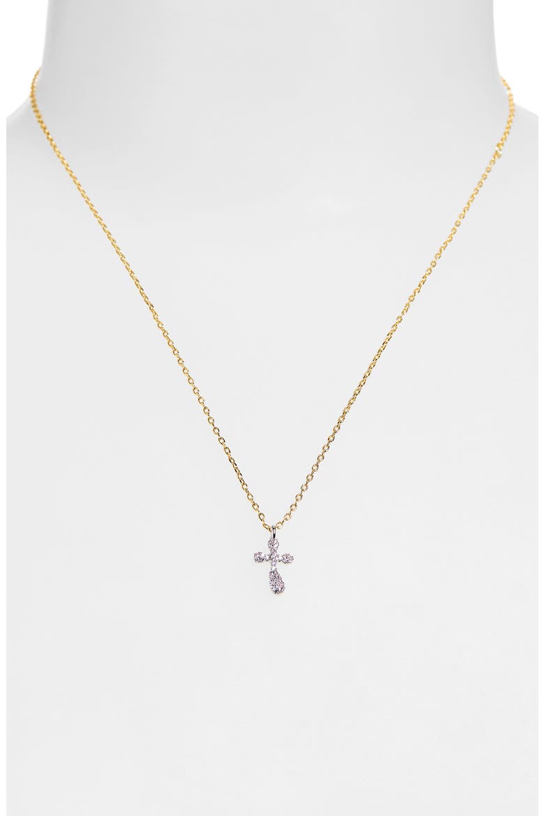 Cariann Two Tone Cross Necklace, Alternate, color, GOLD/ SILVER