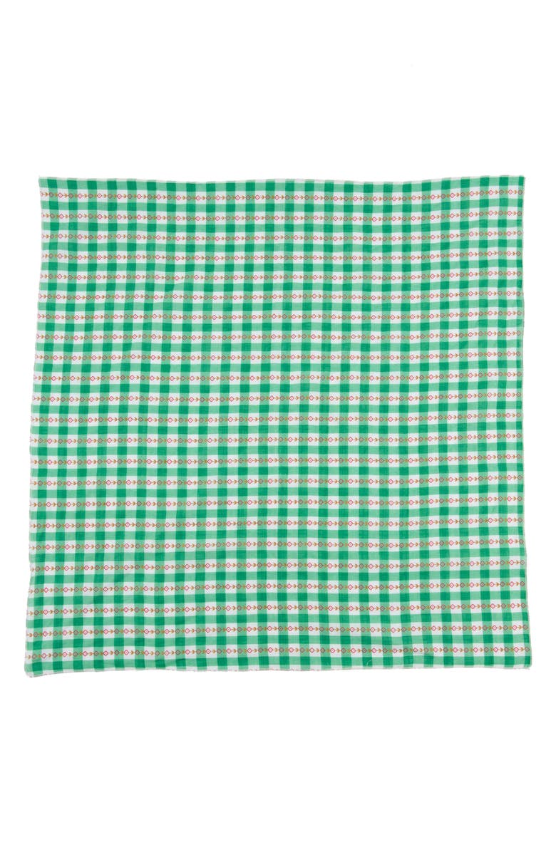 Viens Avec Moi Plaid Mini Square Scarf, Alternate, color, Green