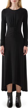 LK Bennett Christie Ruched Long Sleeve Maxi Dress