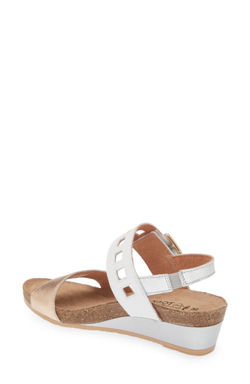 Naot Dynasty Wedge Sandal In Rose Gold/white Pearl/silver