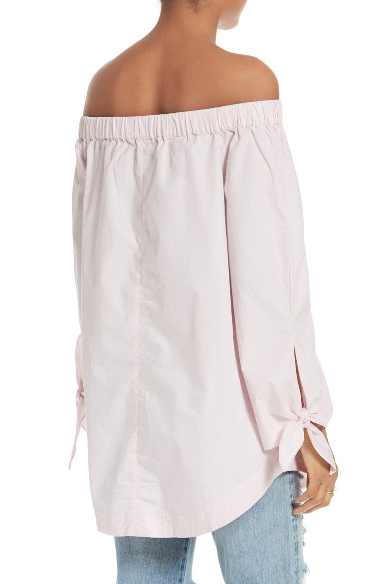 'Show Me Some Shoulder' Off the Shoulder Cotton Blouse, Alternate, color, PINK