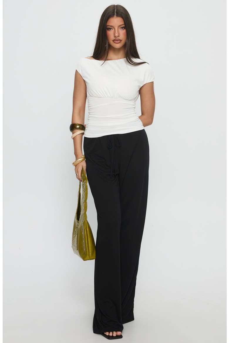Gavrielle Jersey Drawstring Wide Leg Pants, Alternate, color, BLACK