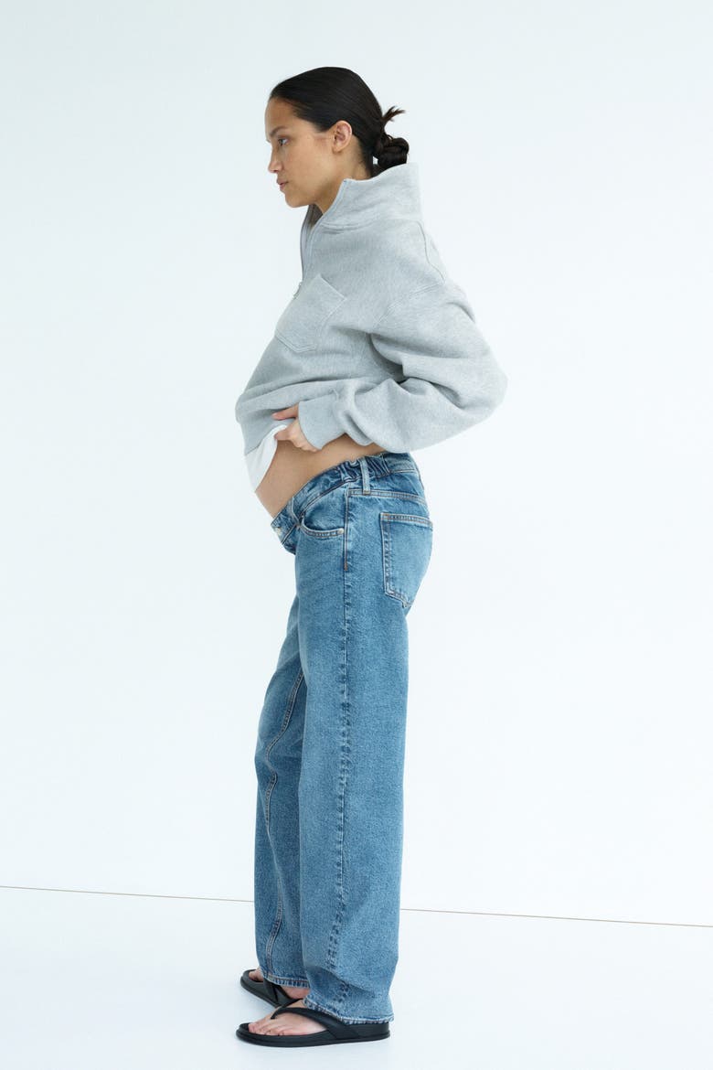Mama Straight Low Waist Jeans, Alternate, color, Denim blue