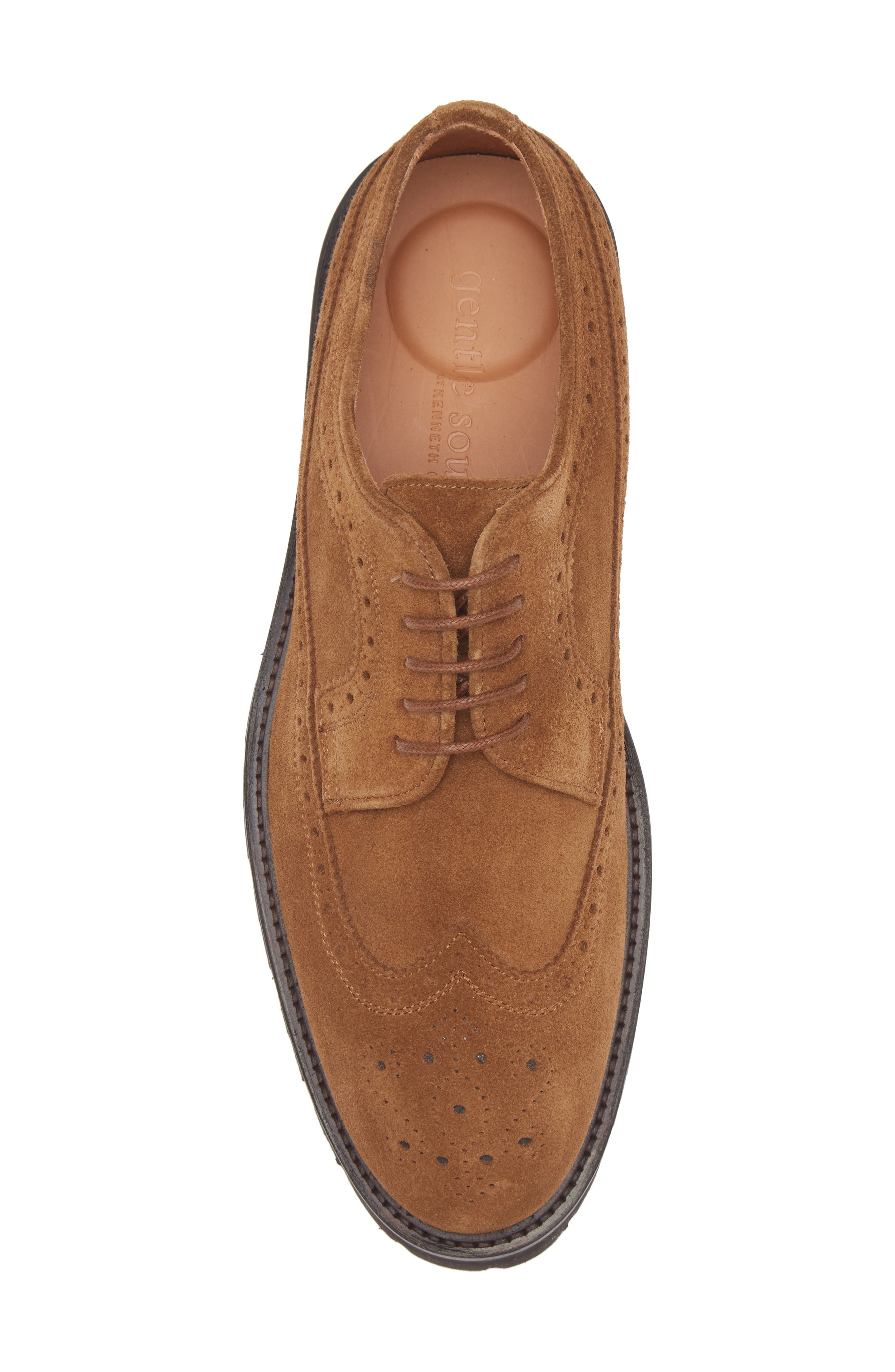 Gentle Souls Faro Wingtip Brogue Derby, Alternate, color, Tan Suede