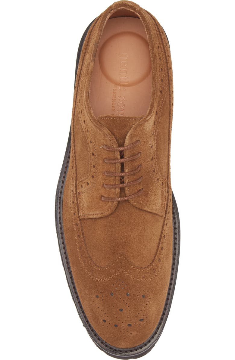 Gentle Souls Faro Wingtip Brogue Derby, Alternate, color, Tan Suede
