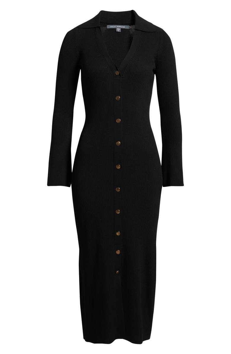 Julia Jordan Collar Long Sleeve Rib Maxi Sweater Dress, Alternate, color,