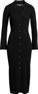Julia Jordan Collar Long Sleeve Rib Maxi Sweater Dress