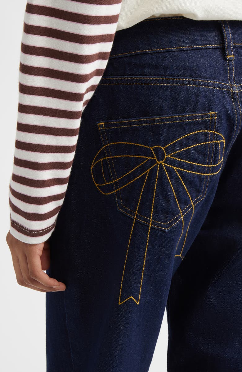 Sandy Liang Taro Bootcut Jeans, Alternate, color, Indigo