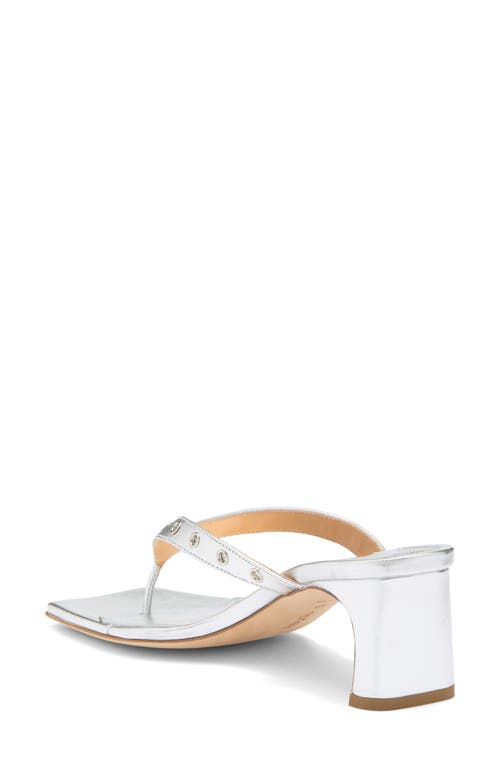 Aeyde Riva Rivet Slide Sandal In Silver