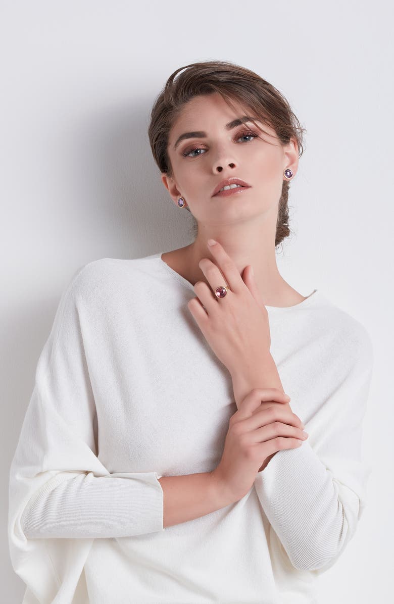 Marco Bicego Jaipur Amethyst Stud Earrings, Alternate, color, Yellow Gold