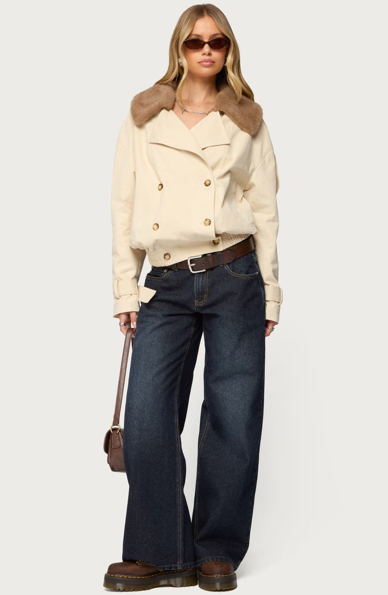 EDIKTED Raelynn Washed Low Rise Wide Leg Jeans, Alternate, color, Dark-Blue-Washed