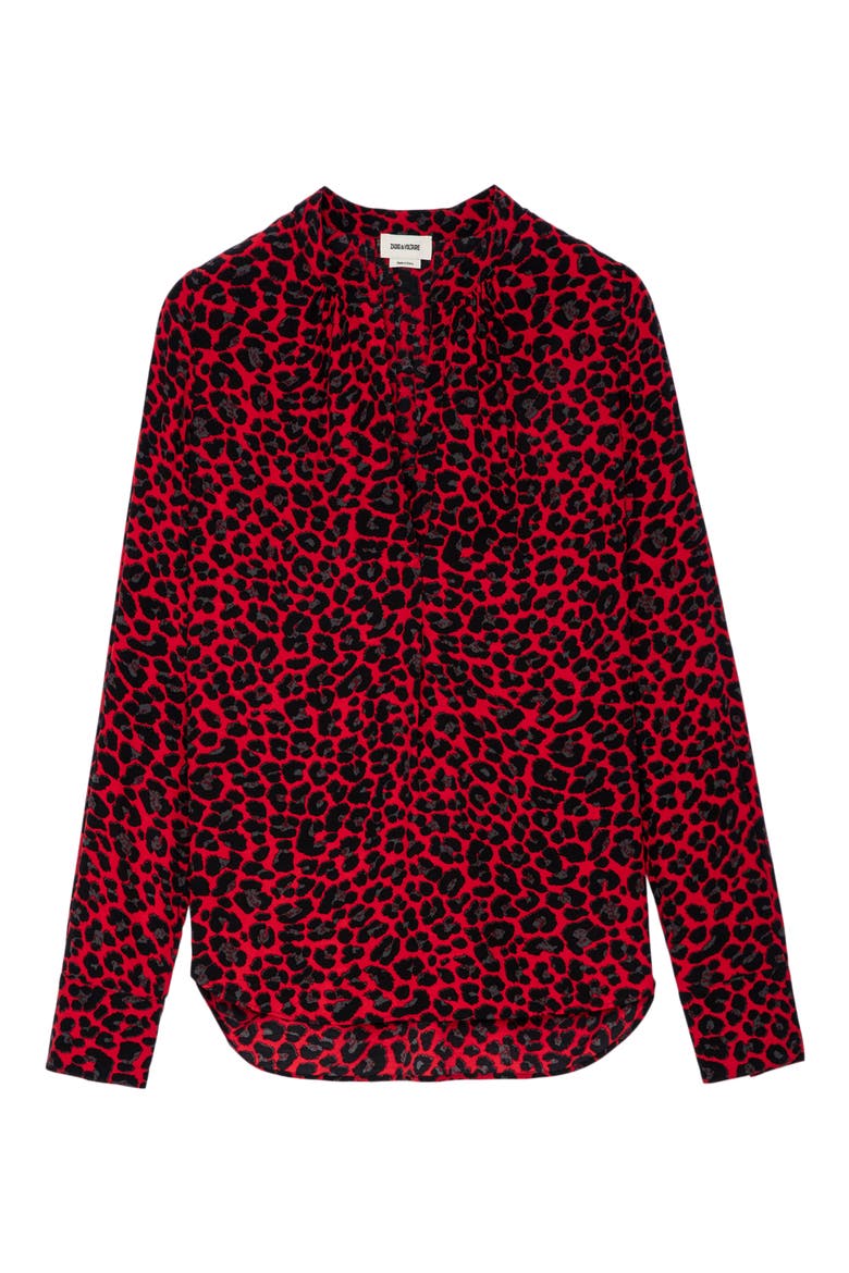 Tink Leopard Print Blouse, Alternate, color, ROUGE