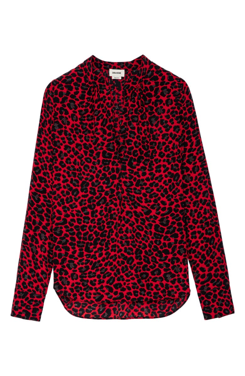 Zadig & Voltaire Tink Leopard Print Blouse, Alternate, color,