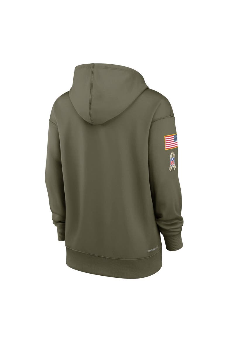 Women's Nike Olive Los Angeles Chargers 2022 Salute To Service Performance Pullover Hoodie, Alternate, color, Olive