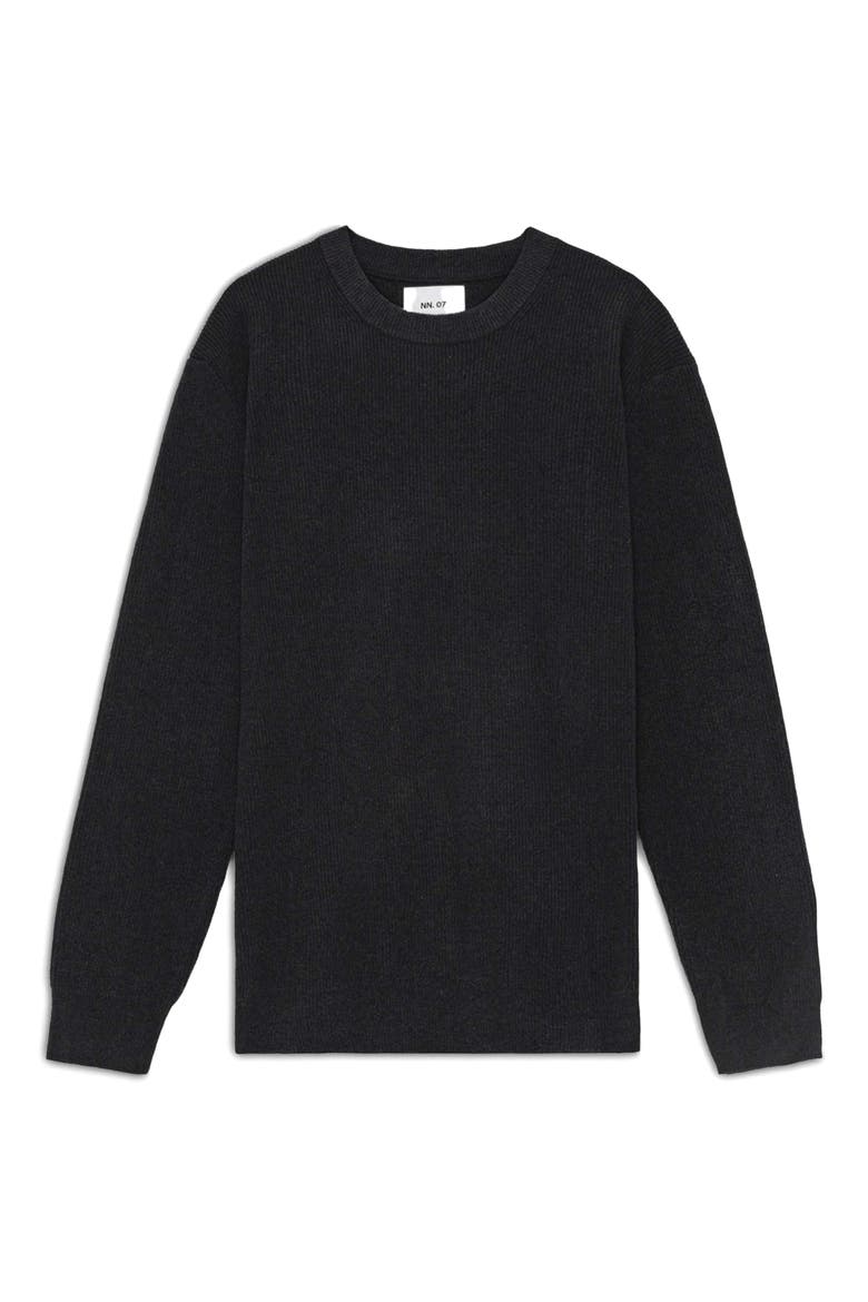 Danny 6429 Rib Sweater, Alternate, color, BLACK