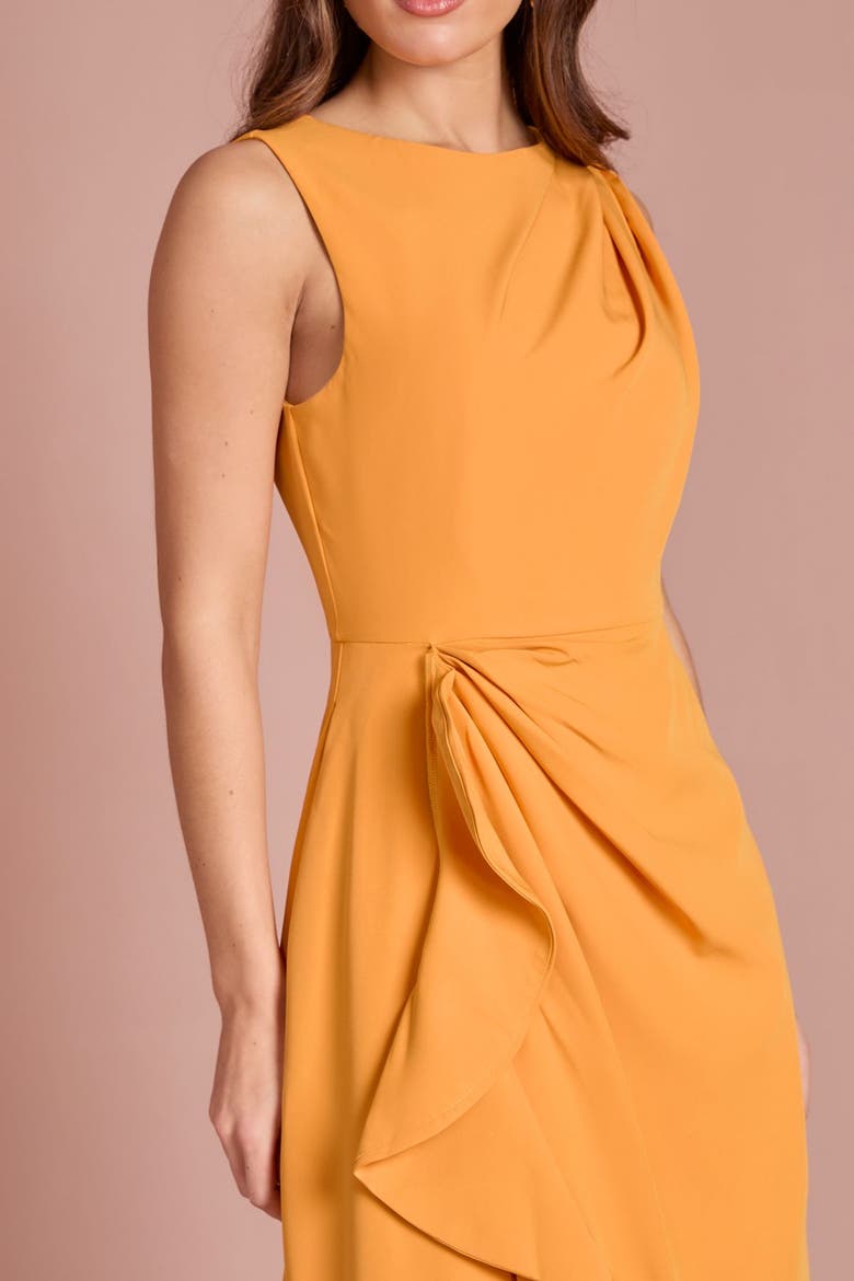Crepe Ruffle Low Back Dress, Alternate, color, Orange