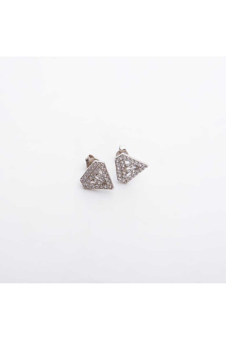 Sterling Silver Diamond Stud Earring, Alternate, color, Silver