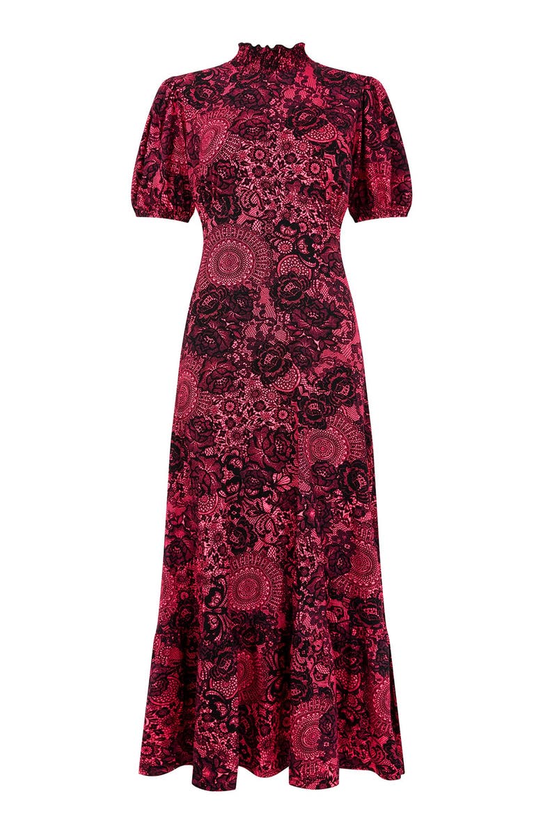 Joe Browns Stretch Knit Mockneck Midi Dress, Alternate, color, Pink Lace
