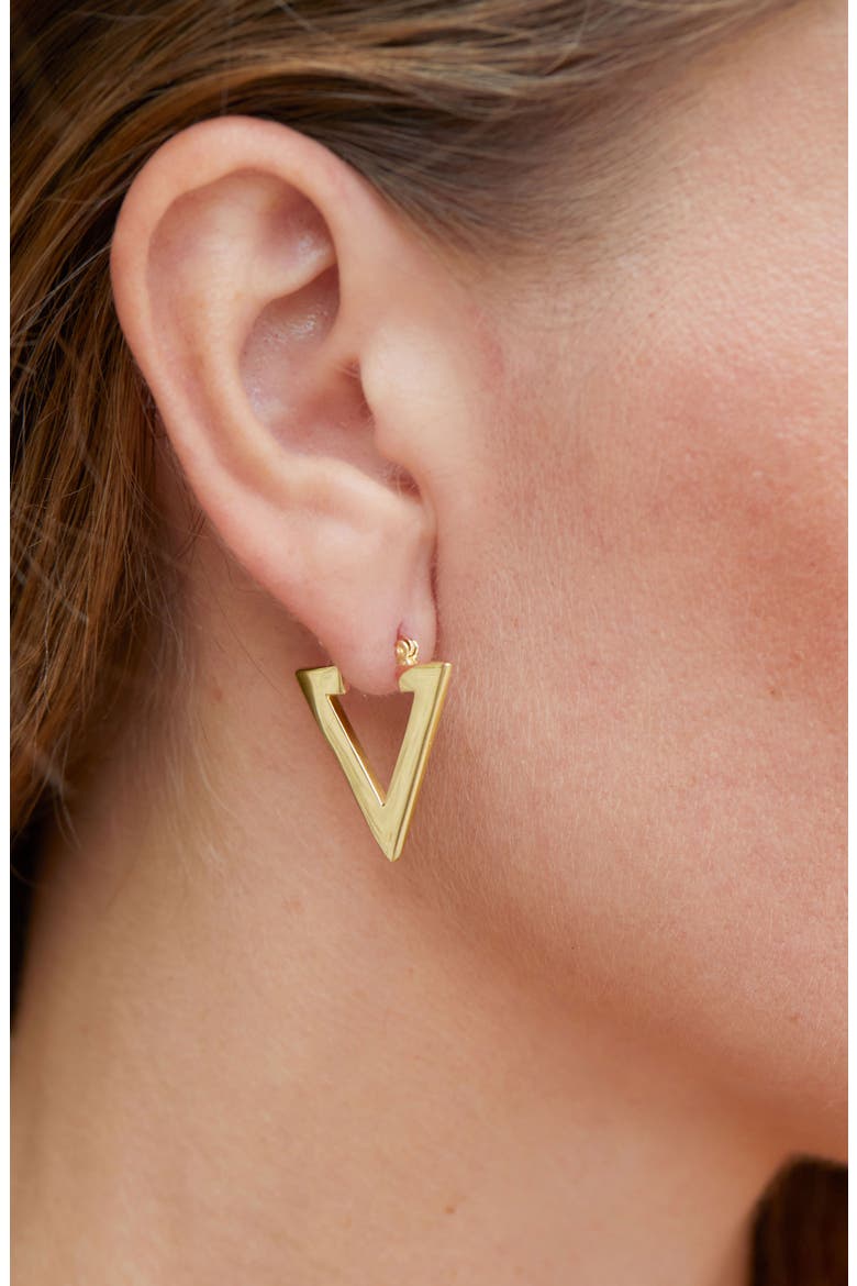 Arrow Hoop Earrings, Alternate, color, YELLOW