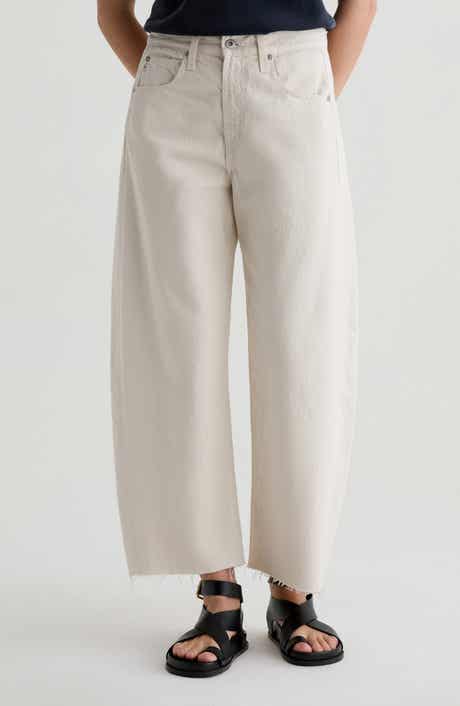 AG Hattie Raw Hem High Waist Crop Barrel Jeans