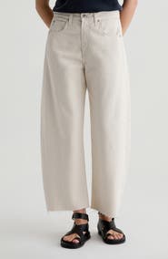 AG Hattie Raw Hem High Waist Crop Barrel Jeans