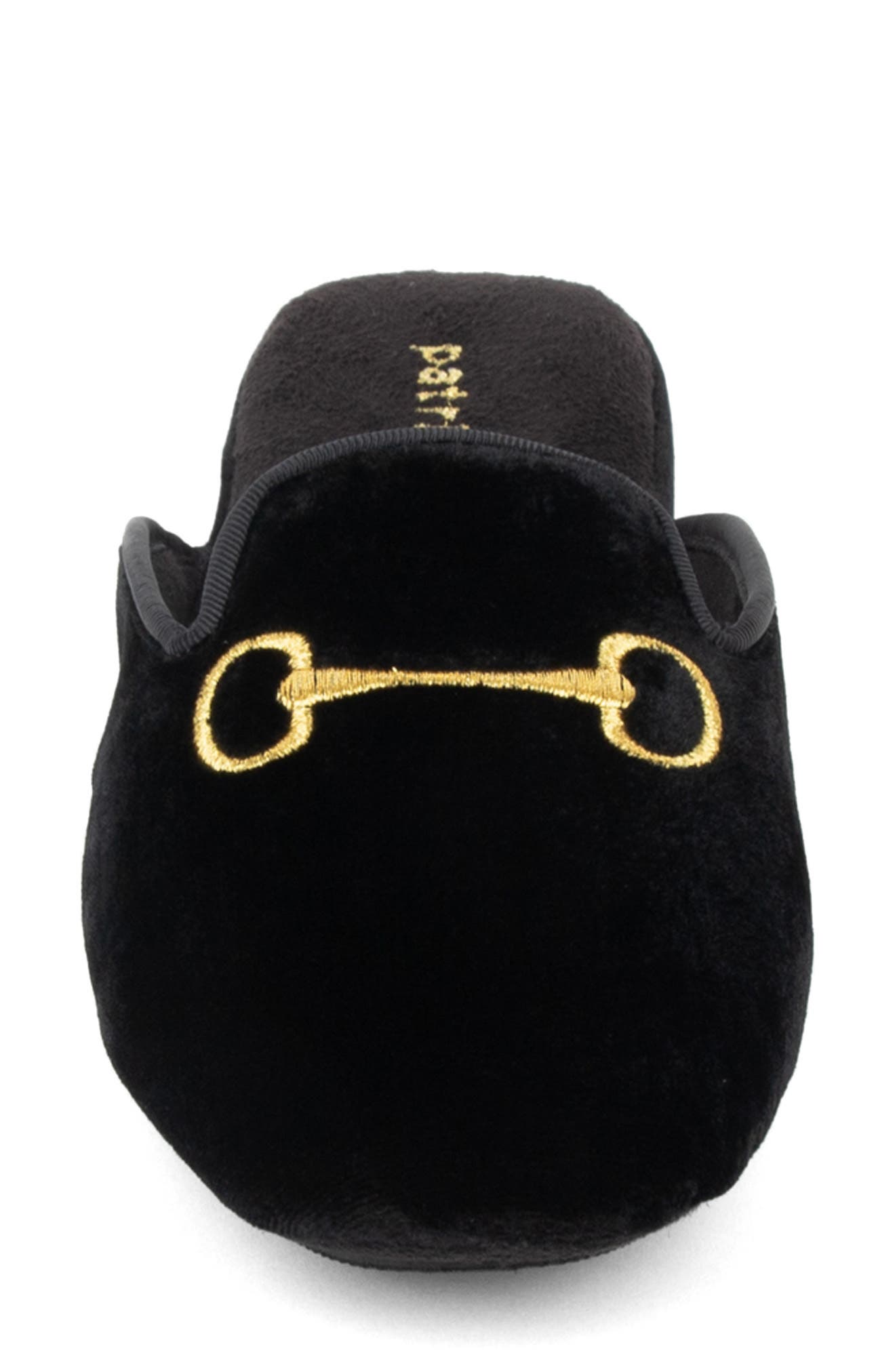 patricia green 'Milano' Bit Embroidered Slipper, Alternate, color, Black