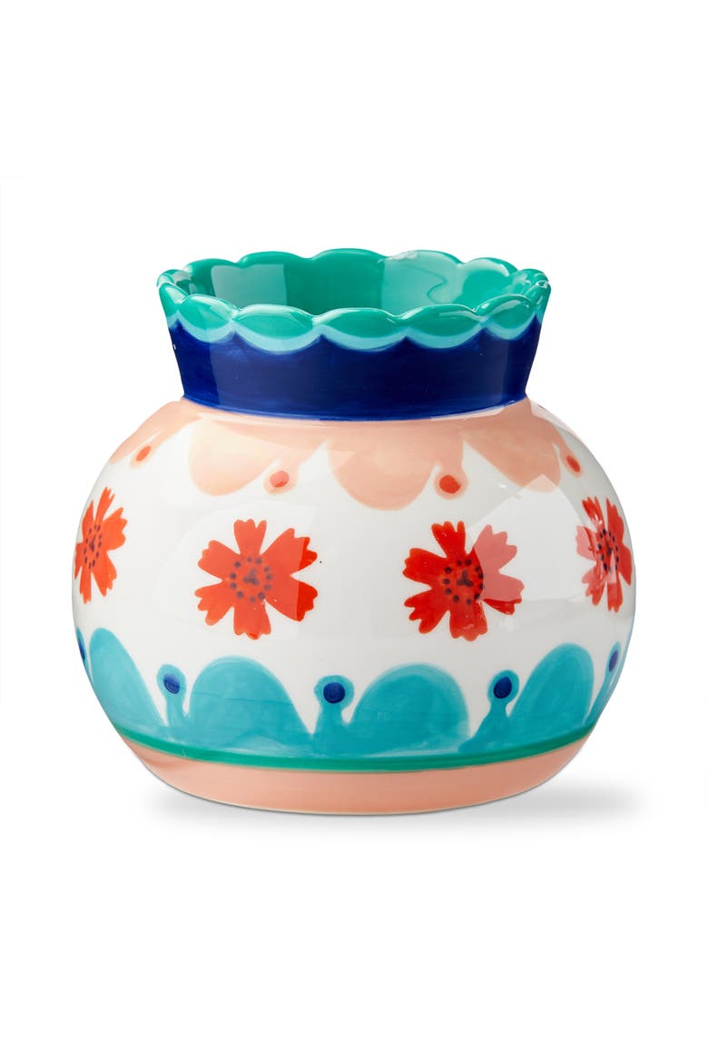 Eclectic Fun Squat Earthenware Vase, Main, color, Green