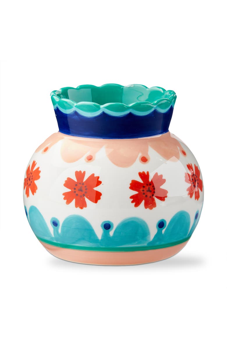 tag Eclectic Fun Squat Earthenware Vase Multi 5.06 x 5.06 x 5.65 in, Main, color, Multicolored