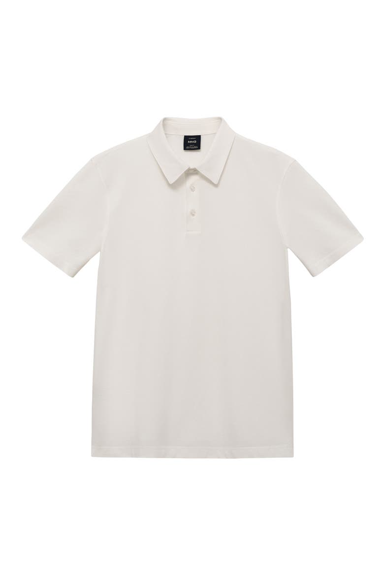 Solid Cotton Blend Piqué Polo, Alternate, color, OFF WHITE