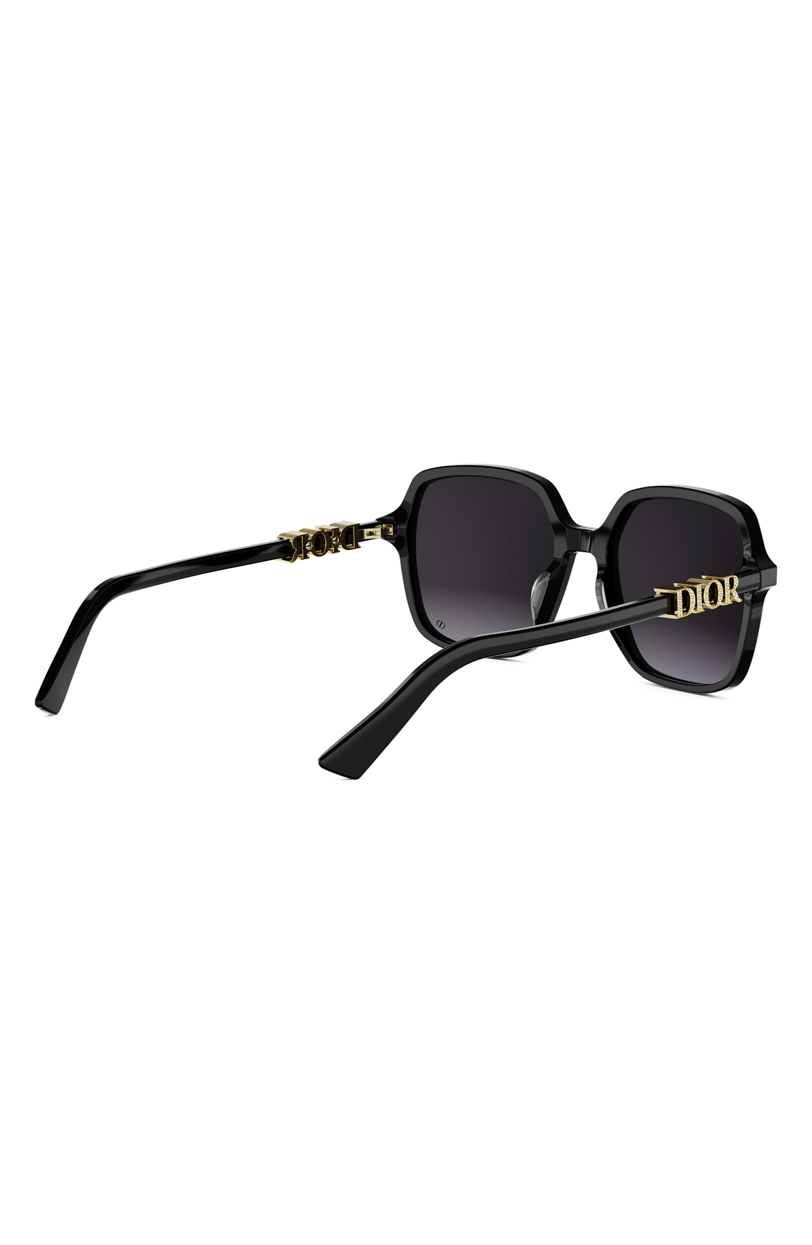 Dior Black Square Frame Sunglasses with Silver Accents Buy Dior Black Acetate DiorNuit S11 Square Sunglasses  main image 4