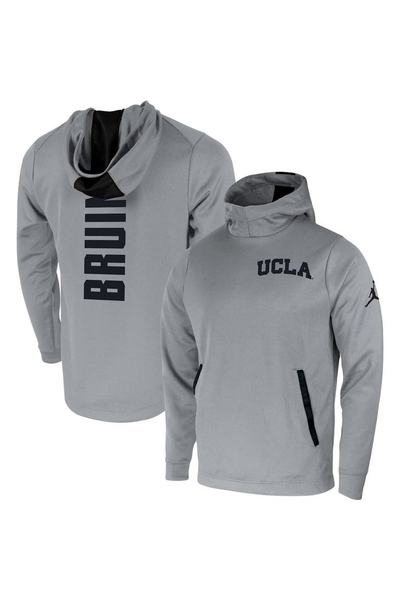 Men's Jordan Brand Gray UCLA Bruins Two-Hit Performance Pullover Hoodie, Main, color, Gray