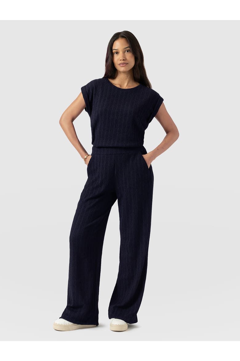 Hoxton Wide Leg Pant, Main, color, Navy Textured