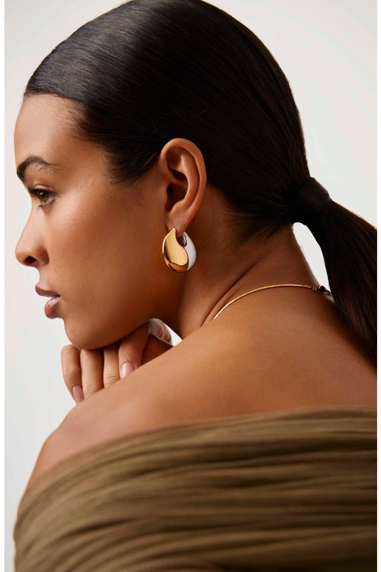 Sculptural Pebble Large Hoop Earrings, Alternate, color, MIXED